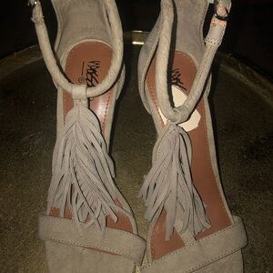 Mossimo Supply Co. Taupe Fringe Sandals